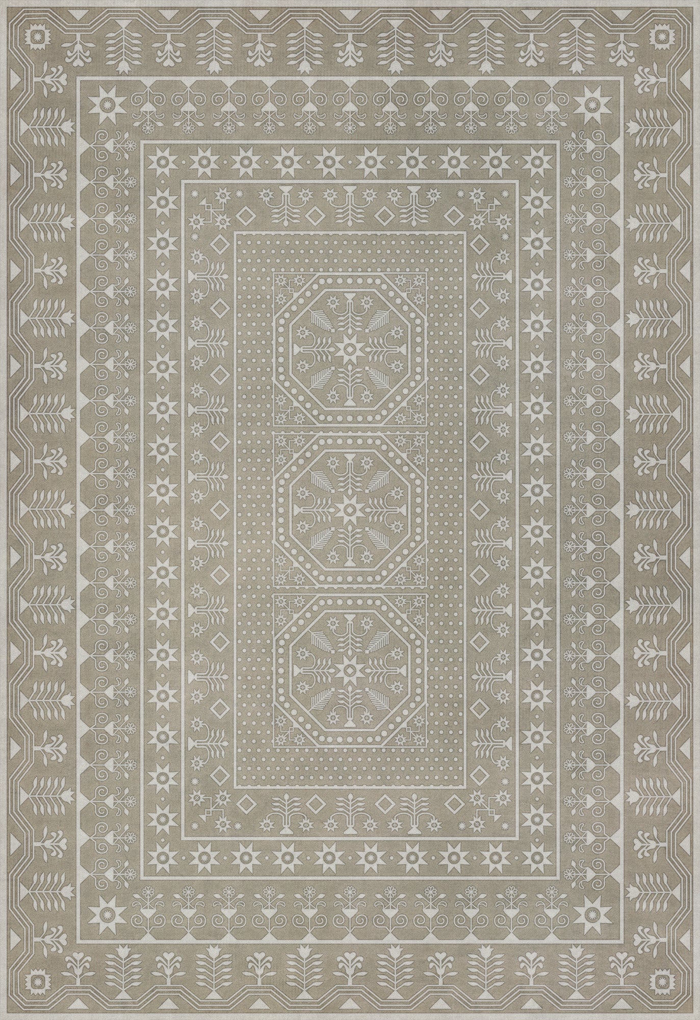 Vintage Vinyl Rug - Embroidery - Time Long Past