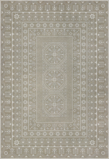Vintage Vinyl Rug - Embroidery - Time Long Past