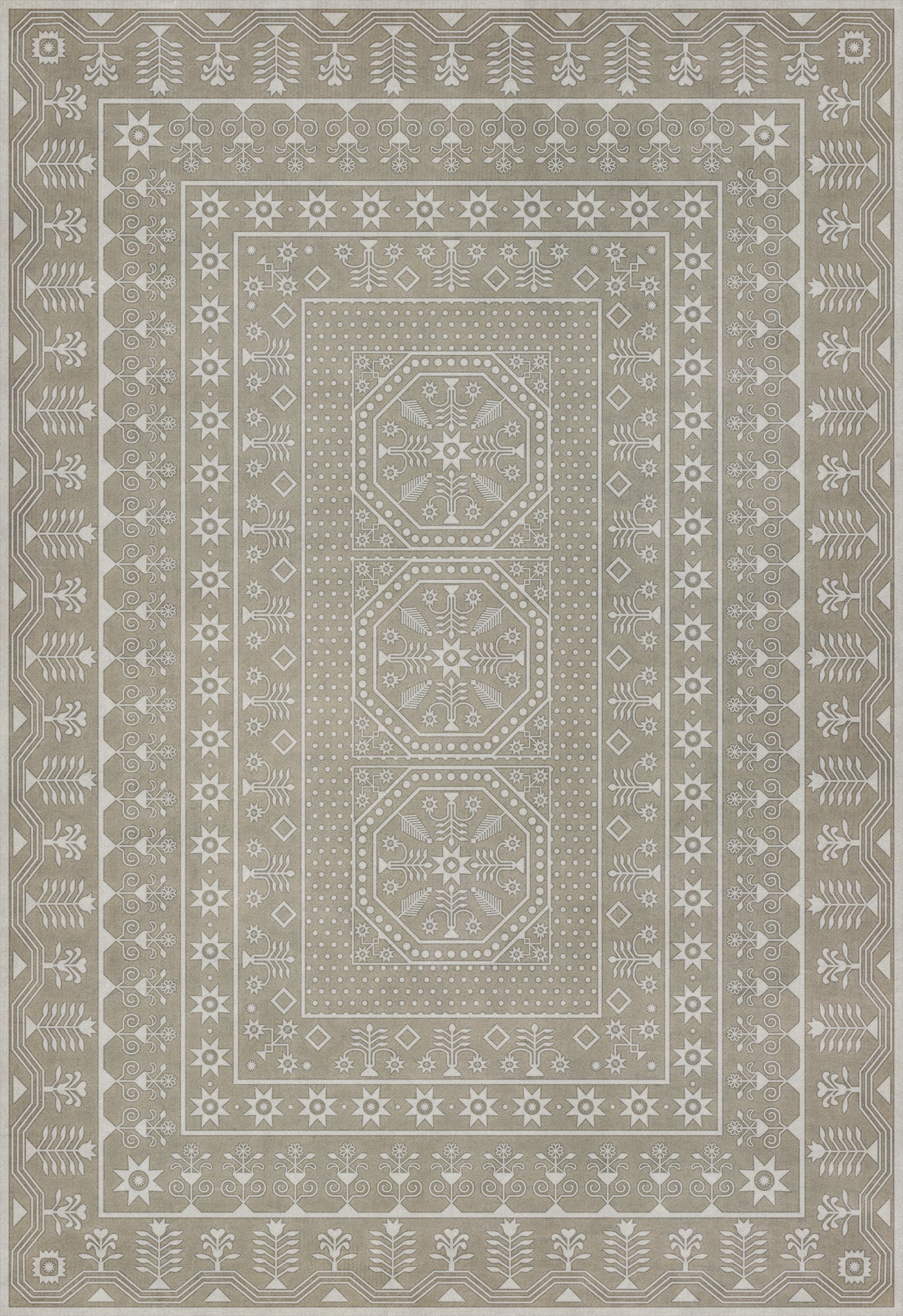 Vintage Vinyl Rug - Embroidery - Time Long Past