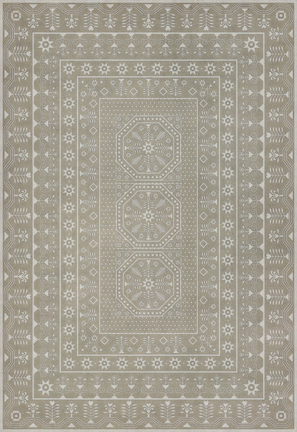 Vintage Vinyl Rug - Embroidery - Time Long Past