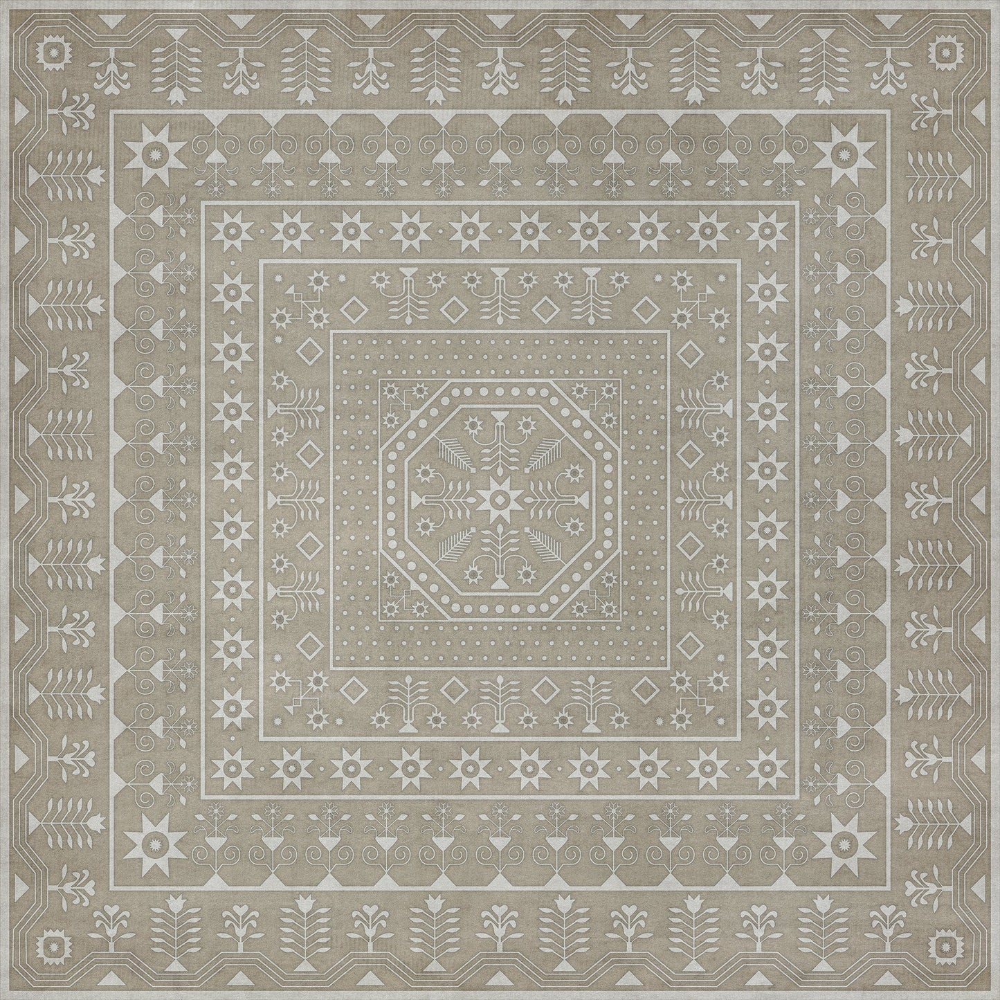 Vintage Vinyl Rug - Embroidery - Time Long Past