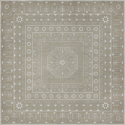 Vintage Vinyl Rug - Embroidery - Time Long Past