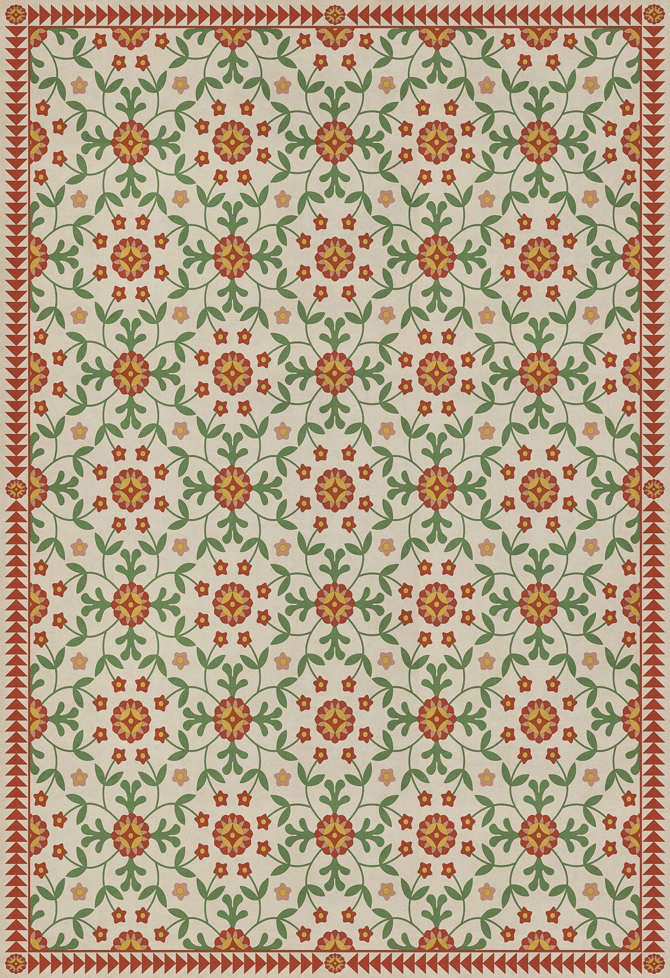 Vintage Vinyl Rug - Whig Rose - Contemplation