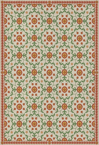Vintage Vinyl Rug - Whig Rose - Contemplation