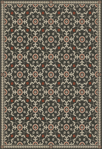 Vintage Vinyl Rug - Whig Rose - Time Takes It All