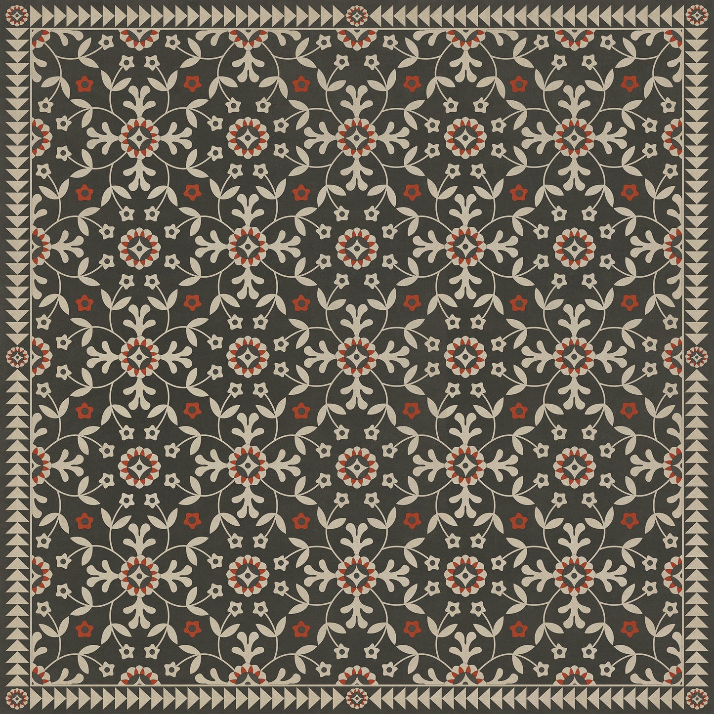 Vintage Vinyl Rug - Whig Rose - Time Takes It All