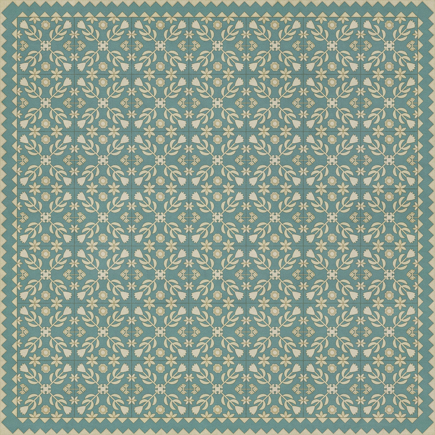 Vintage Vinyl Rug - Floral Quilt - Odes and Elegies