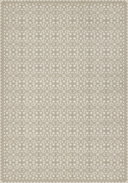 Vintage Vinyl Rug - Floral Quilt - The Woman in White