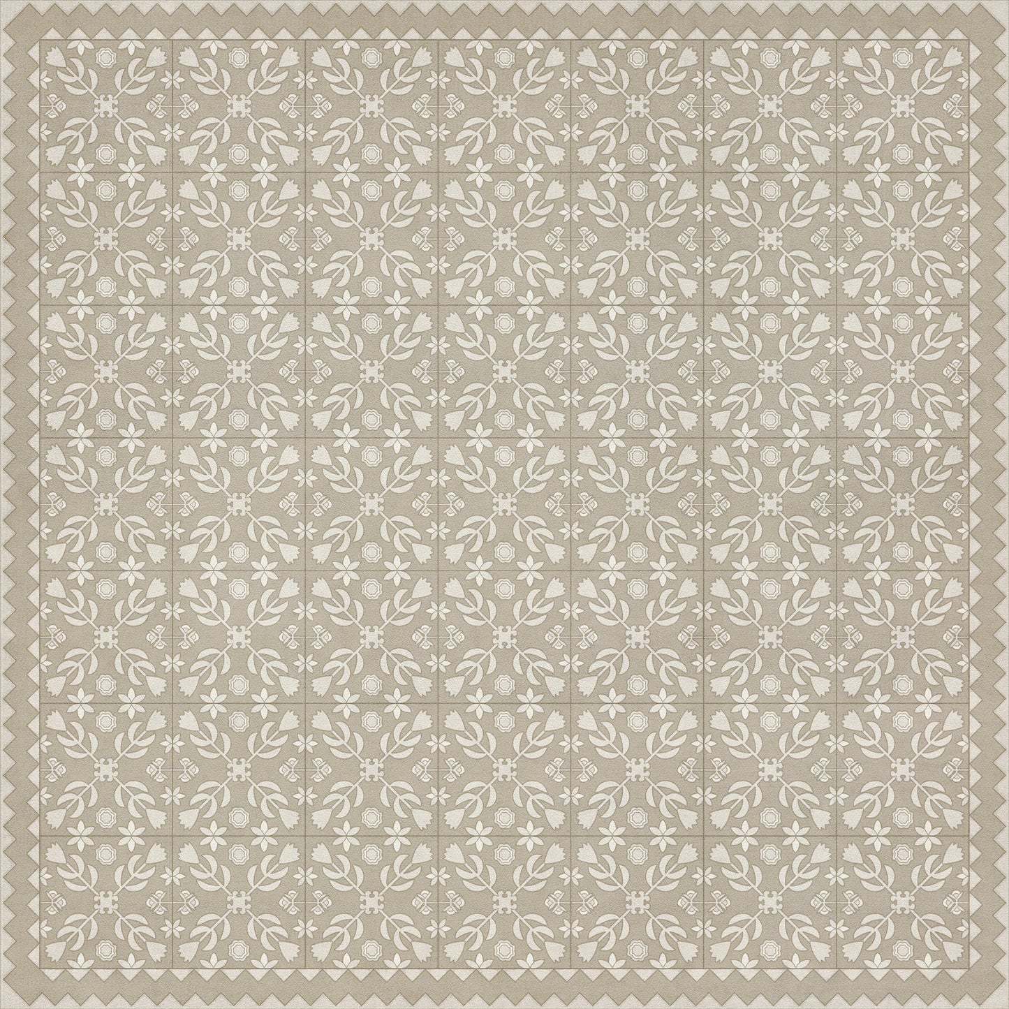 Vintage Vinyl Rug - Floral Quilt - The Woman in White
