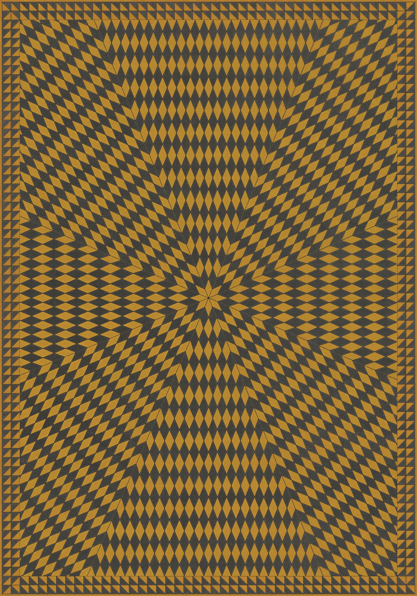 Vintage Vinyl Rug - Sunburst - Swinging Lamps at Night