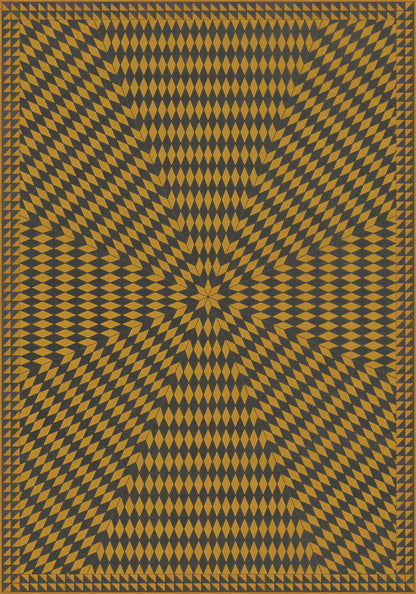 Vintage Vinyl Rug - Sunburst - Swinging Lamps at Night