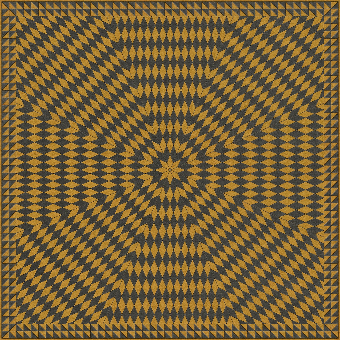 Vintage Vinyl Rug - Sunburst - Swinging Lamps at Night