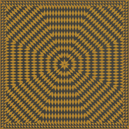 Vintage Vinyl Rug - Sunburst - Swinging Lamps at Night