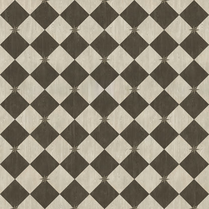 Vintage Vinyl Rug - Compass Diamond - Garden Allée