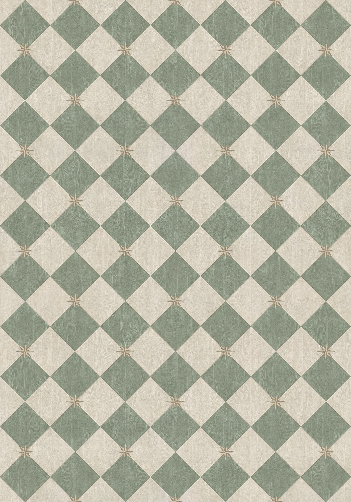 Vintage Vinyl Rug - Compass Diamond - Garden Arbor