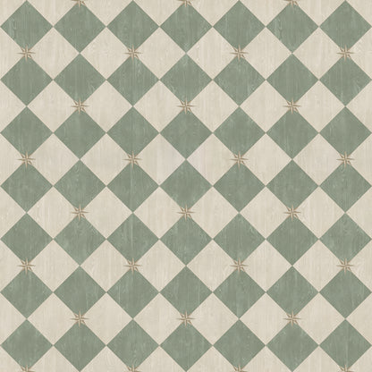 Vintage Vinyl Rug - Compass Diamond - Garden Arbor