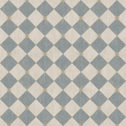 Vintage Vinyl Rug - Compass Diamond - Garden Fountain