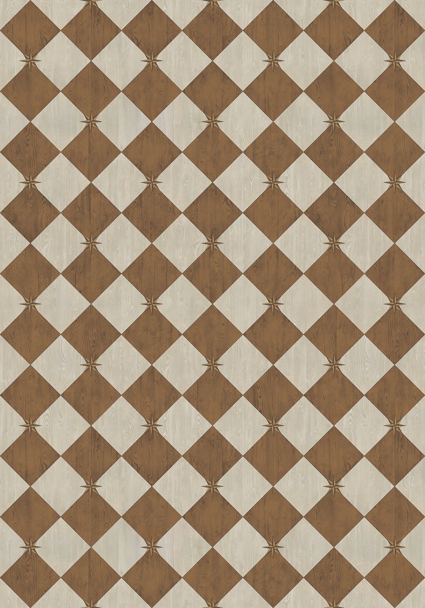 Vintage Vinyl Rug - Compass Diamond - Garden Grounds