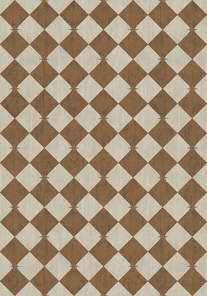 Vintage Vinyl Rug - Compass Diamond - Garden Grounds