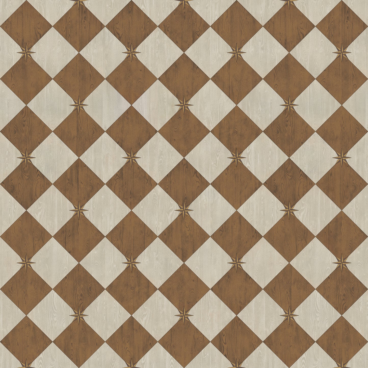 Vintage Vinyl Rug - Compass Diamond - Garden Grounds