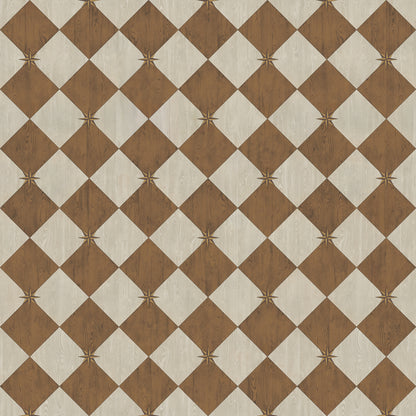 Vintage Vinyl Rug - Compass Diamond - Garden Grounds