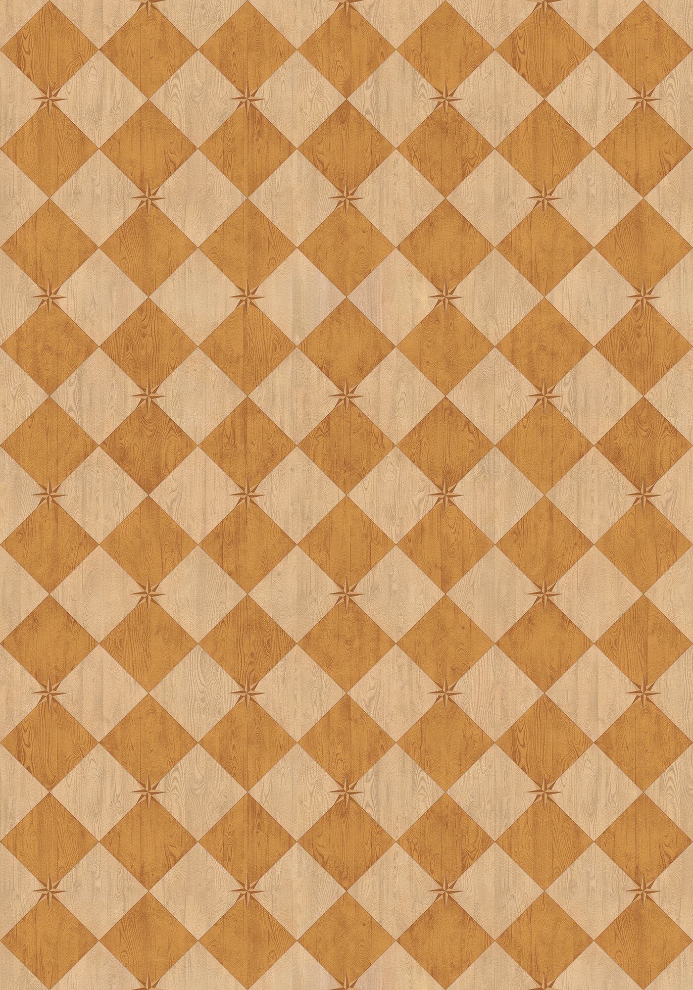 Vintage Vinyl Rug - Compass Diamond - Garden Grove