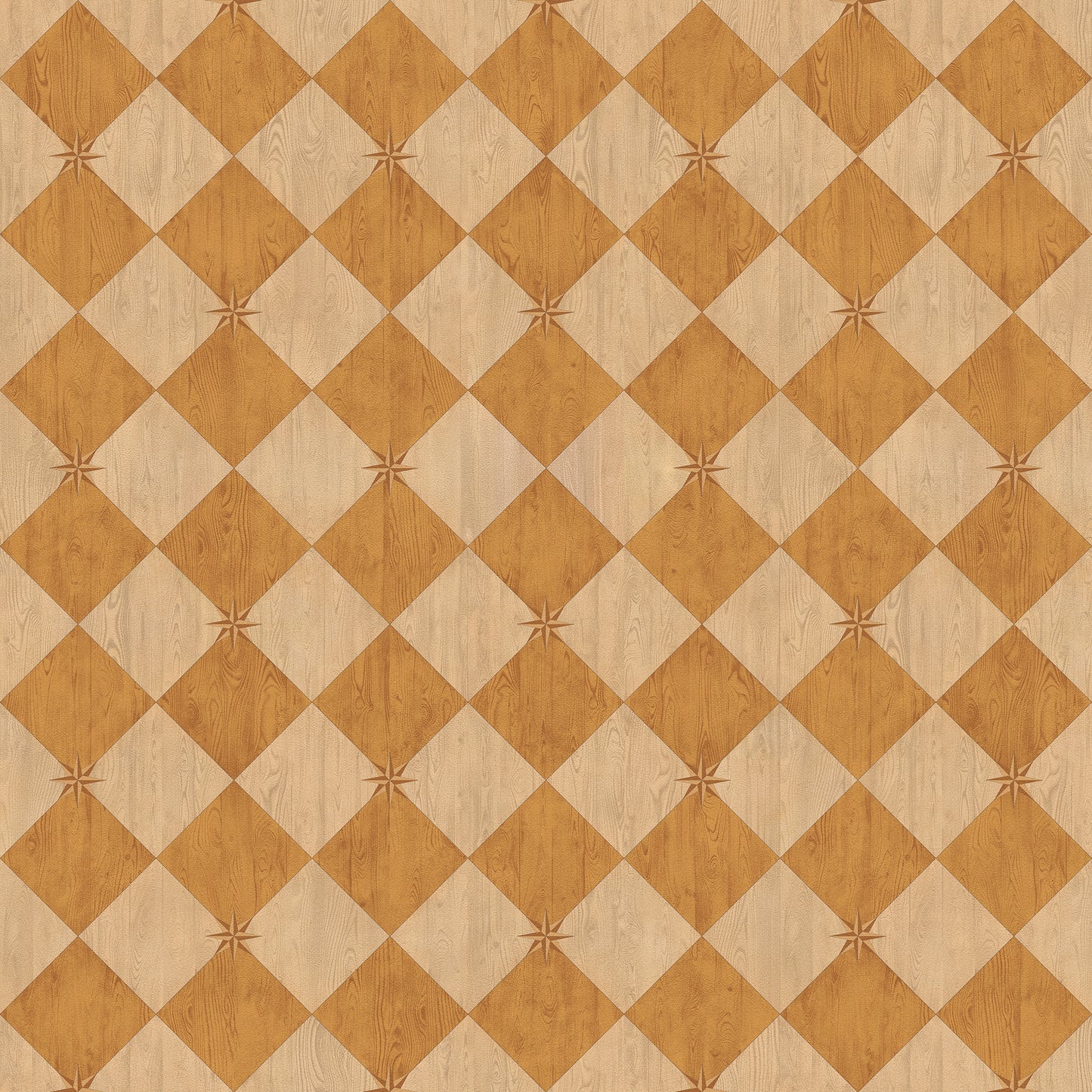 Vintage Vinyl Rug - Compass Diamond - Garden Grove