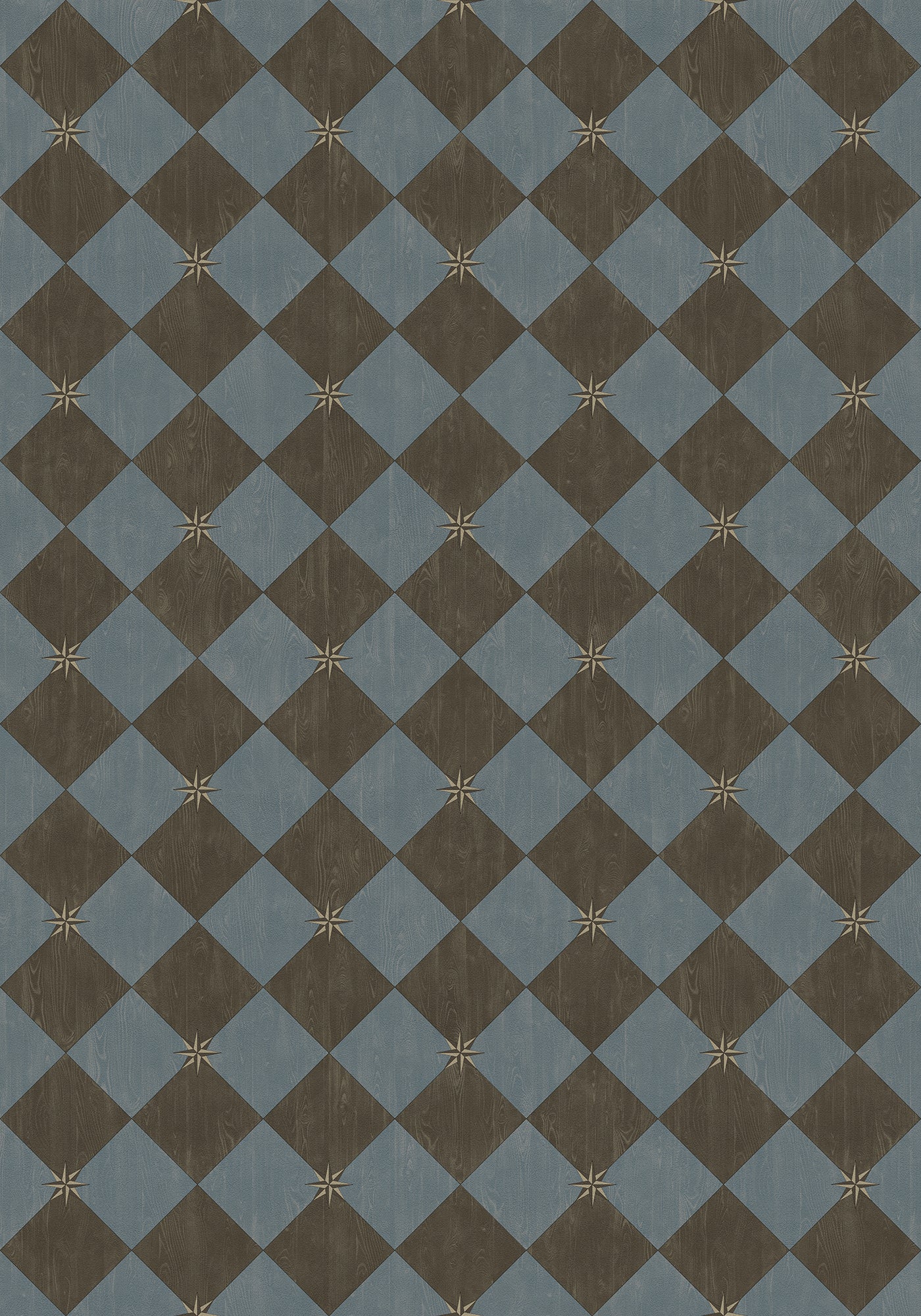 Vintage Vinyl Rug - Compass Diamond - Garden Soirée