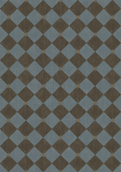 Vintage Vinyl Rug - Compass Diamond - Garden Soirée