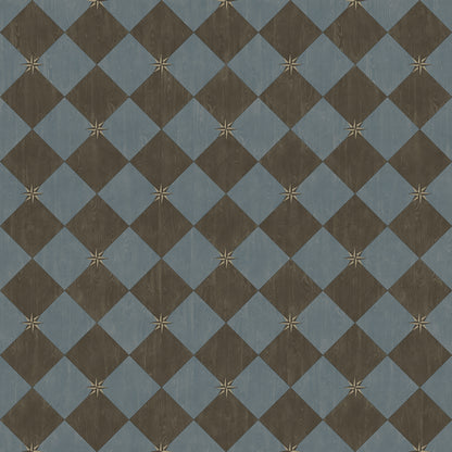 Vintage Vinyl Rug - Compass Diamond - Garden Soirée
