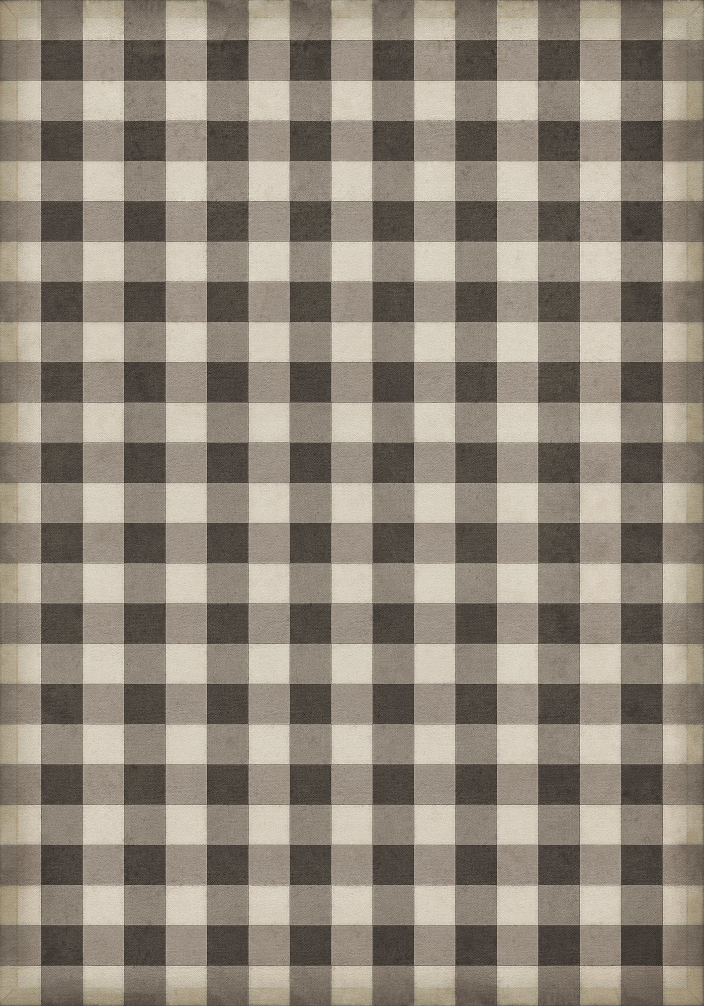 Vintage Vinyl Rug - Gingham Canvas - Black