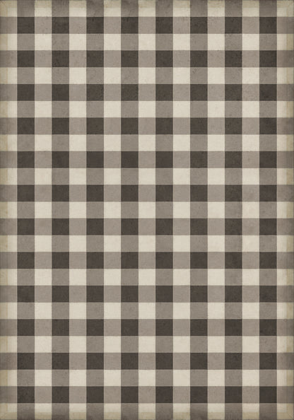 Vintage Vinyl Rug - Gingham Canvas - Black