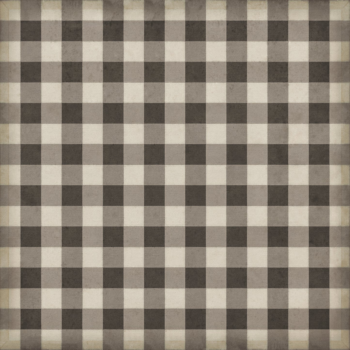 Vintage Vinyl Rug - Gingham Canvas - Black