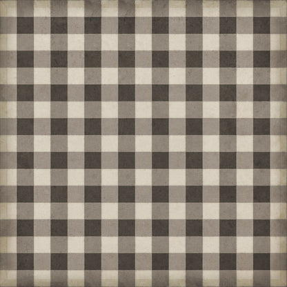 Vintage Vinyl Rug - Gingham Canvas - Black