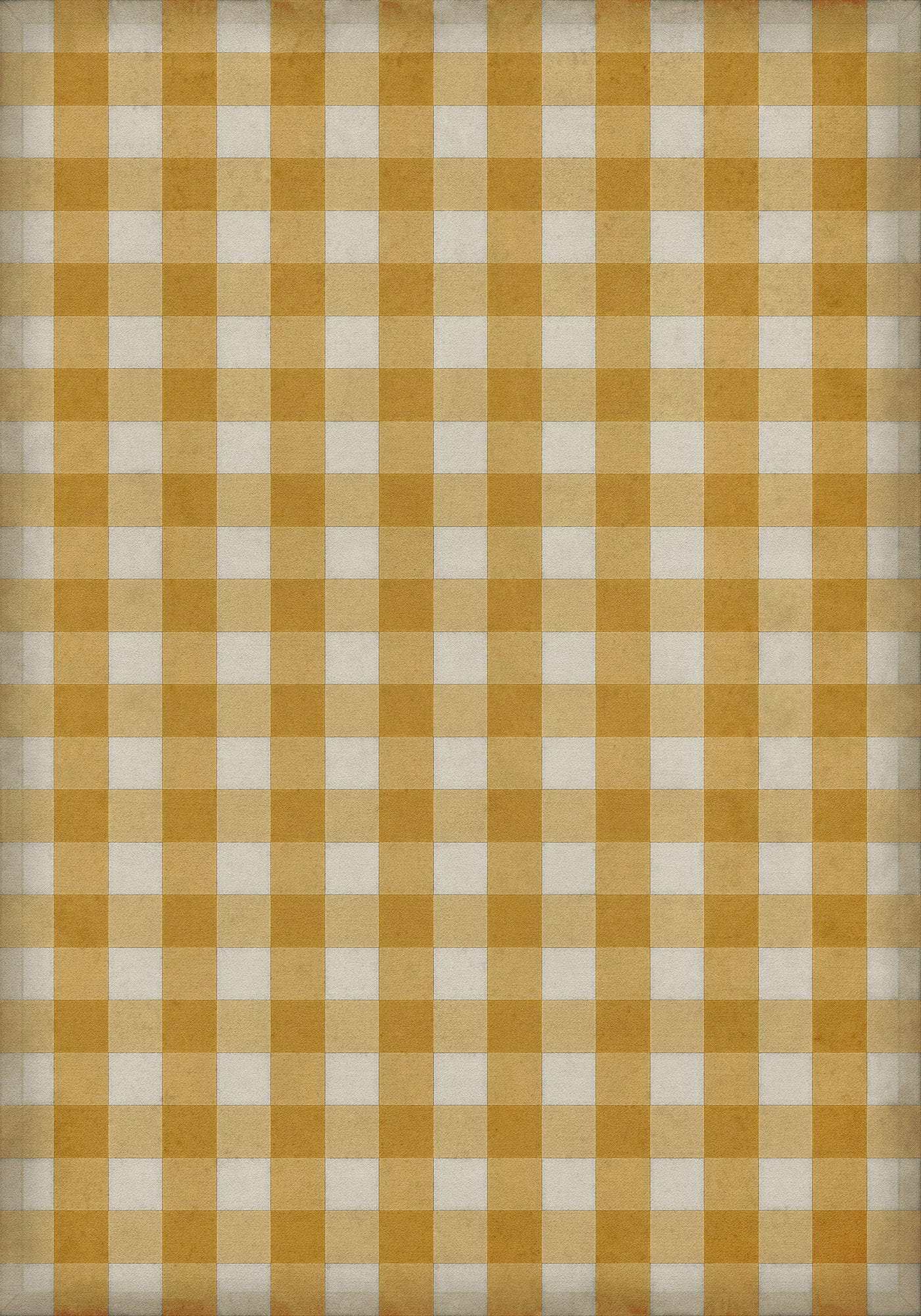 Vintage Vinyl Rug - Gingham Canvas - Yellow
