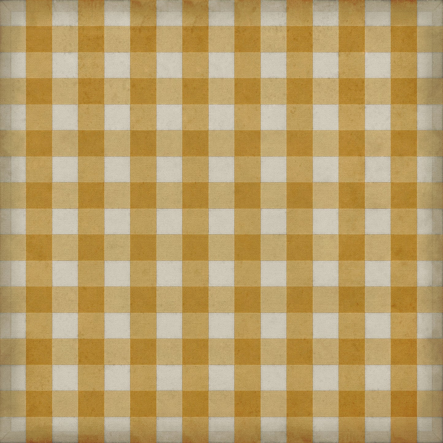 Vintage Vinyl Rug - Gingham Canvas - Yellow