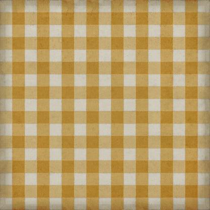 Vintage Vinyl Rug - Gingham Canvas - Yellow