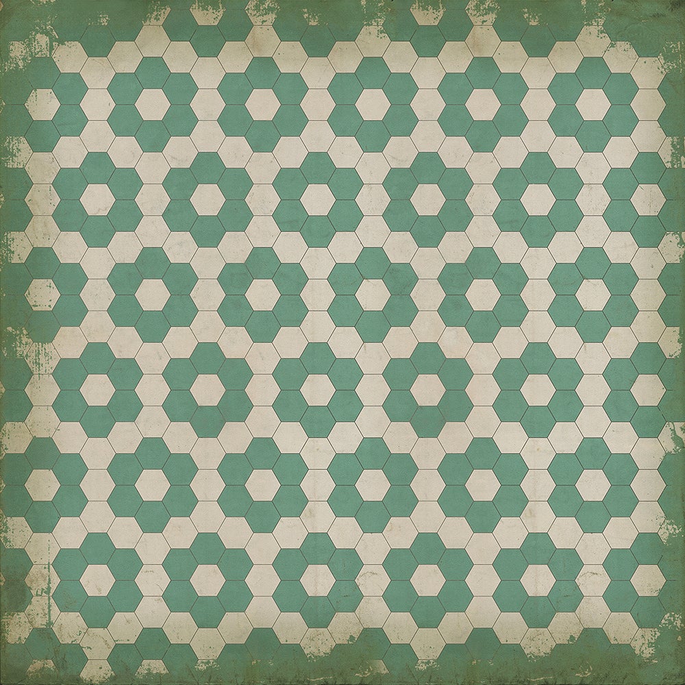 Vintage Vinyl Rug - Pattern 2 - Water Lilies