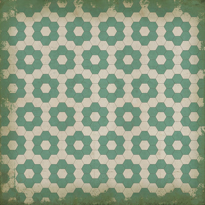 Vintage Vinyl Rug - Pattern 2 - Water Lilies