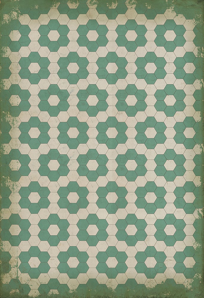 Vintage Vinyl Rug - Pattern 2 - Water Lilies