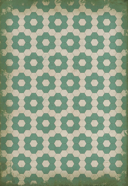 Vintage Vinyl Rug - Pattern 2 - Water Lilies