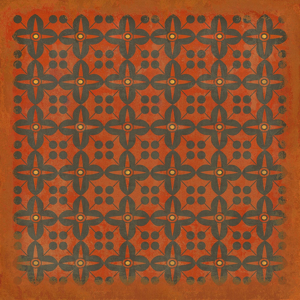 Vintage Vinyl Rug - Pattern 3 - Red Rum