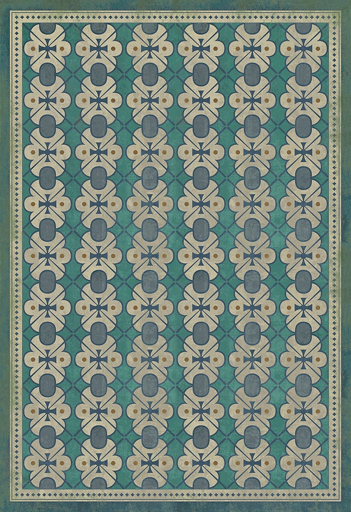 Vintage Vinyl Rug - Pattern 5 - Mrs Hudson