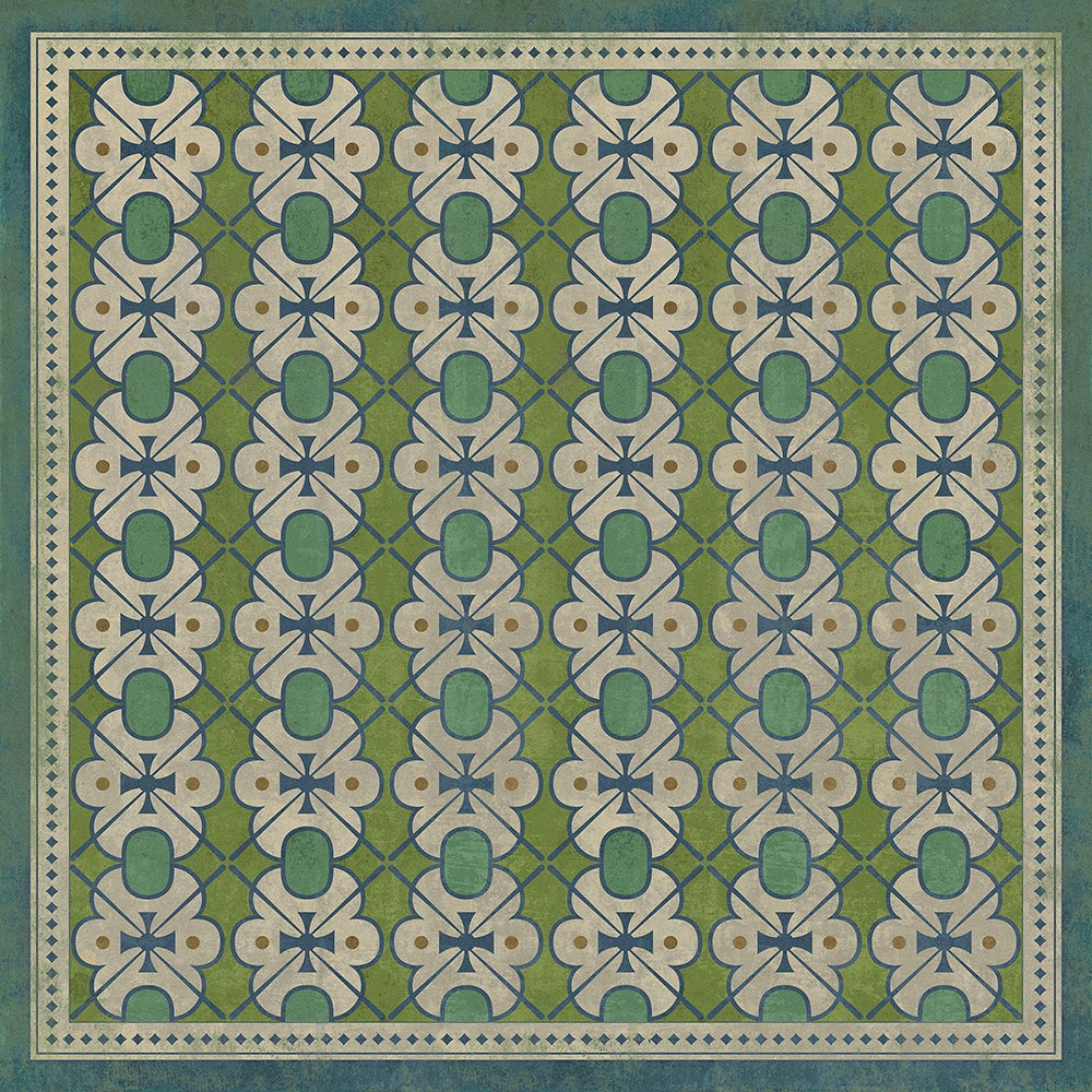 Vintage Vinyl Rug - Pattern 5 - Mrs Peacock