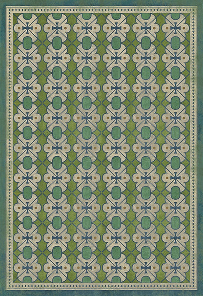 Vintage Vinyl Rug - Pattern 5 - Mrs Peacock