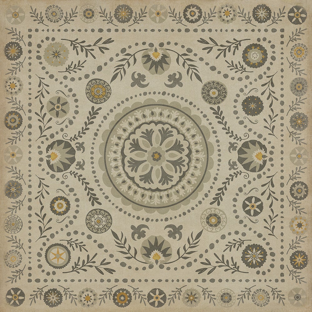 Vintage Vinyl Rug - Pattern 38 - Je Pense