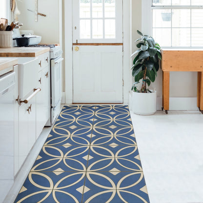 Vintage Vinyl Rug - Pattern 70 - Dress Blues