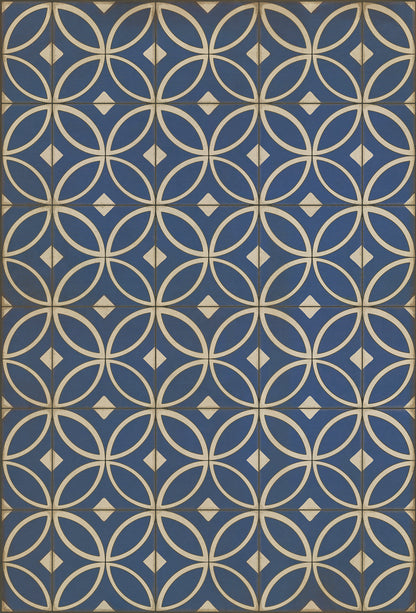 Vintage Vinyl Rug - Pattern 70 - Dress Blues