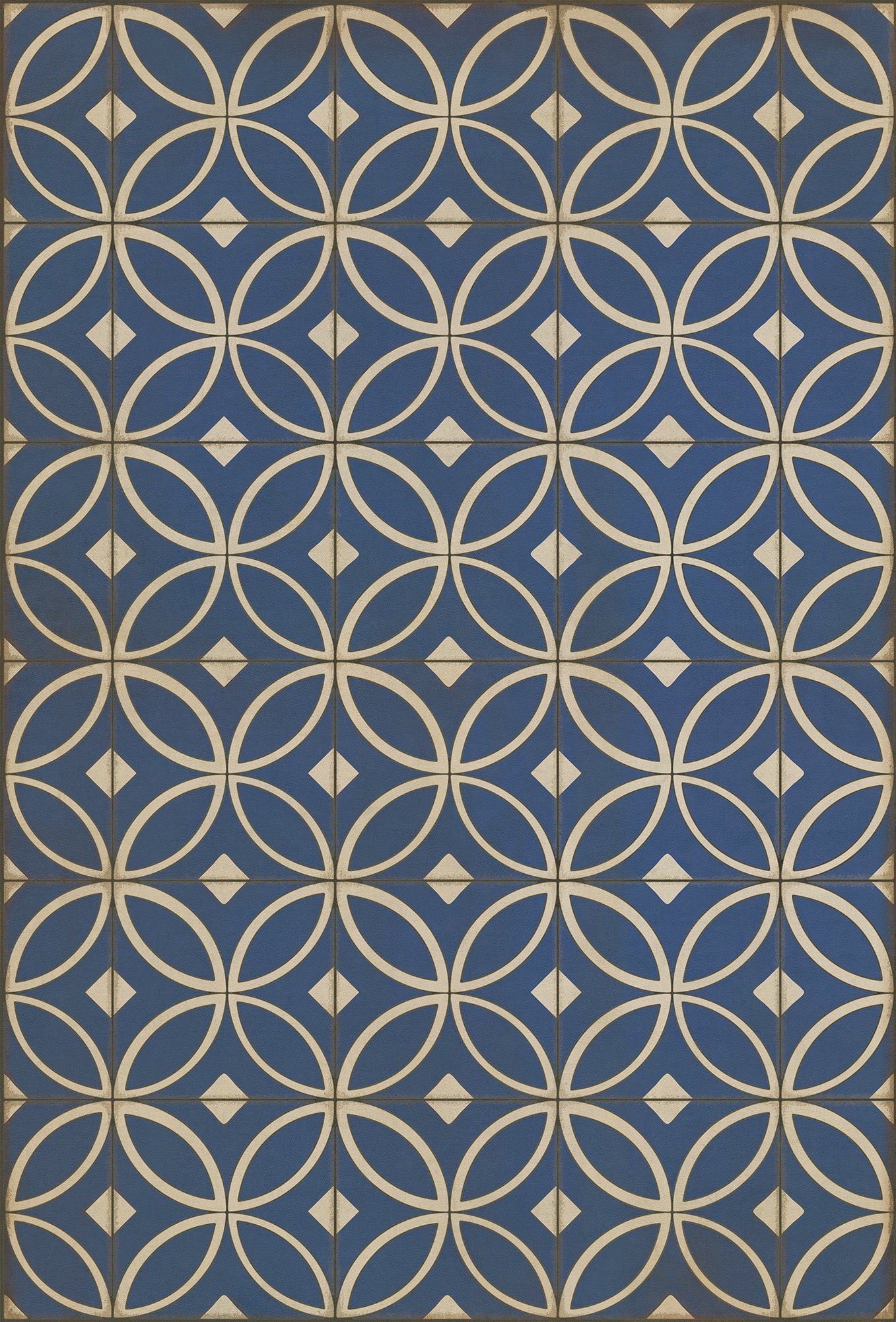 Vintage Vinyl Rug - Pattern 70 - Dress Blues