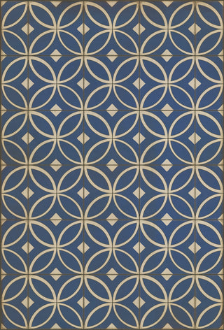 Vintage Vinyl Rug - Pattern 70 - Dress Blues